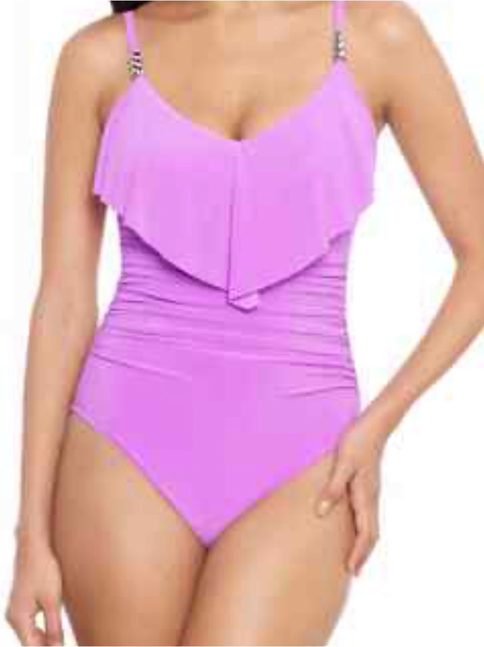 Magicsuit Lavender One-Piece Swim Bodysuit with Beaded Detail